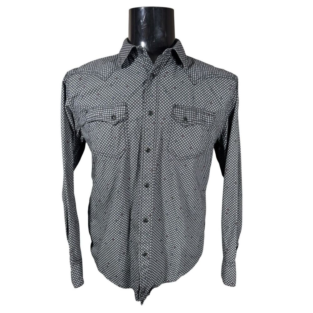 Moonshine Spirit Brad Paisley Black Atomic Star Western Pearl Snap Shirt Sz M